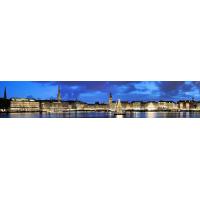 0023_1294-98 Panorama Hamburger Binnenalster zur Blauen Stunde. | Adventszeit - Weihnachtsmarkt in Hamburg - VOL.1